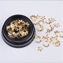 Remache de Metal 3D para decoración de uñas, Estrella copo de nieve mixta, aleación de oro, accesorios para puntas de uñas 2024 - compra barato