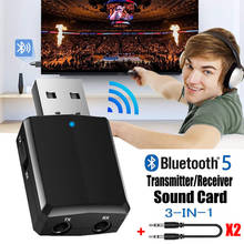 Bluetooth-приемник VIKEFON, передатчик, мини стерео, Bluetooth 5,0, аудио, AUX, RCA, USB, разъем 3,5 мм для ТВ, ПК, автомобильный комплект, беспроводной адаптер 2024 - купить недорого