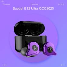 Sabbat fone de ouvido bluetooth sem fio e12 ultra tws, bt5.0 aptx hi-fi estéreo, redução de ruído, suporte para carregador sem fio 2024 - compre barato