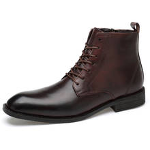 Bussiness Men shoes Genuine leather Men boots Autumn Winter boots Natural Leather Ankle Boots for men Botas hombre Plus size 47 2024 - buy cheap
