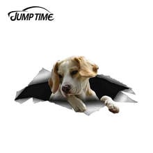 Jump Time-calcomanía 3D de vinilo para ventana de coche, pegatina de Animal para ventana, portátil, parachoques, para perros y mascotas, color blanco, 13cm x 6,4 cm 2024 - compra barato