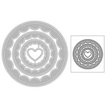 2020 New Hot Basic Circle Border Heart Nesting Lace Background Edge Wave Metal Cutting Dies and For Scrapbooking Foil No Stamps 2024 - buy cheap