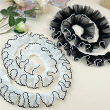 4cm*1yard Retro Ruffle wave lace trim for clothes white black Trimmings for wedding dress DIY sewing accessories trim for tailor 2024 - buy cheap