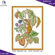 Joy Sunday Mouselet Cross Stitch DA329 14CT 11CT Counted and Stamped Home Decor Mouselet Needlework DIY Cross Stitch kits 2024 - buy cheap