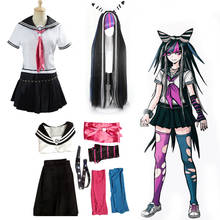 Ibuki Mioda-Disfraz de Dangan Ronpa, conjunto completo de vestido desenfadado, peluca larga, uniforme escolar, Disfraces de Halloween, C80C07 2024 - compra barato