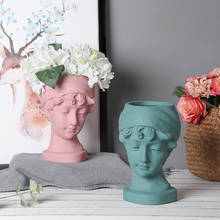 Creative Head Vase Ceramic Portrait Sculpture Flower Pot Creative Desktop Flower Arrangement Container Potted Living Room Decor 2024 - buy cheap