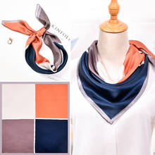 Bufanda de seda auténtica para mujer, pañuelo cuadrado con estampado de moda, elegante, 65x65cm, 100% 2024 - compra barato