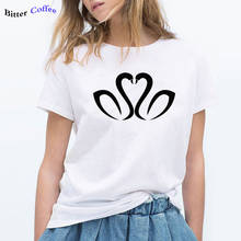 Hot Sale Black Swans Birds Love Print Women Tshirts Cotton Casual Funny T Shirt For Lady Top Tee Hipster Casual Novelty T Shirt 2024 - buy cheap