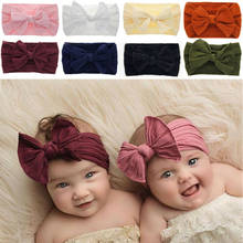 Infant Newborn Baby Girls Bow Bandanas Toddler Headband Cotton Linen Turban Hair Band Solid Photo Props 2024 - buy cheap