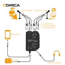 Comica-mixer/adaptador/interface de áudio, linkflex ad3, dois canais, xlr, 3.5mm/6.35mm-3.5mm, smartphones com câmeras dslr de 3.5mm 2024 - compre barato