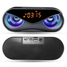 Bluetooth Speaker Cool Owl Design LED Flash Portable Wireless Loudspeaker TF Card FM Radio Alarm Clock TV Bass Smart Display M6 2024 - buy cheap