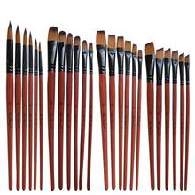 6Pcs/set Nylon Hair Oil Paint Brush Round Filbert Angel Flat Acrylic Learning Diy Watercolor Pen for Artists Painters Beginners 2024 - buy cheap