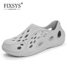 FIXSYS Summer Men Non-slip Beach Shoes Outdoor Hollow Loafers Breathable Slip-on Sandals Lightweight Man Casaul Indoor Slippers 2024 - buy cheap
