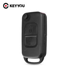 KEYYOU-carcasa de repuesto para llave de coche, carcasa de mando A distancia plegable con 2 botones para Mercedes Benz SLK E113 A C E S W168 W202 W203, 20X 2024 - compra barato