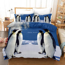 New Penguin Horfish Animal Print Bedding Set Fashion Comfortable Queen King Size Down Quilt Cover Pillowcase 2/3PCS 2024 - buy cheap