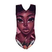 HYCOOL-traje de baño de una pieza para niña africana, bañador con estampado de flores negras brillantes, color rosa, para la escuela 2024 - compra barato