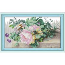 Cross Stitch Joy Sunday Flowers Paintings Counted Printed On Canvas 11CT 14CT DMS Embroider Cross Stitch Kits DIY Needlework Set 2024 - buy cheap