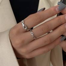 Simples link chain em forma de anéis para mulheres meninas anel ajustável festa jóias acessórios presente 2024 - compre barato