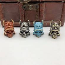 Half Face Skull Hand-Casted Paracord Bead Lanyard Bead  Brass Charms EDC Accessories for Keychain Pendant,Knife Lanyard 2024 - buy cheap