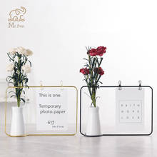 Clips de hierro para decoración de escritorio, soporte de notas de mesa, Clips de mensajes con florero, decoración de oficina 2024 - compra barato