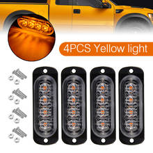 Barra de luz LED de emergencia para coche y camión, faro de advertencia ámbar IP67, resistente al agua, 4 unidades, 12W, 4 unidades 2024 - compra barato