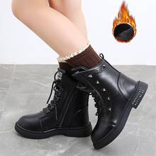 Little Girl Rivet Kids Shoes 2020 Girlish Winter Snow Leather Boot Child Sneakers For Teenage 3 4 5 6 7 8 11 12 13 Years 2024 - buy cheap