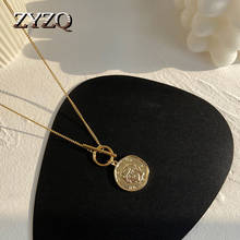 ZYZQ Harajuku металлические подвески ожерелья для женщин в богемном стиле, для женщин, Ретро стиль, золотая монета двойной-Слои ожерелье ювелирные изделия 2020 2024 - купить недорого