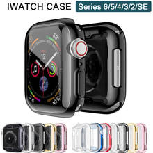 Capa de proteção para apple watch, acessório tpu protetor de tela contra impacto para apple watch 44mm 40mm iwatch 42mm/38mm série 6 5 4 3 se 2024 - compre barato