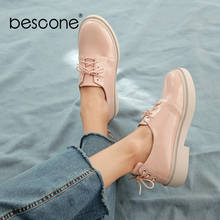 Bescono-zapatos planos de punta redonda para mujer, calzado informal con cordones cruzados, cómodos y antideslizantes, BO450 2024 - compra barato