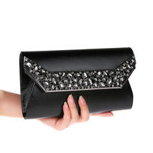 Flash Rhinestone Evening Bags Luxurious Noble Solid Color Simple Envelope Package Meeting Dinner Clutch Hand Bag Handbag WY208 2024 - buy cheap