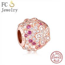 FC Jewelry Fit Original Brand Charm Bracelet 925 Silver Rose Gold Multicolor Zirconia Daisy Bead For Making Women Berloque 2021 2024 - buy cheap