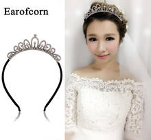 Earofcorn Espumante De Luxo Lindo Strass Pérolas Tiara Casamento Coroa De Noiva Tiara de Jóias Acessórios de Cabelo para As Mulheres 2024 - compre barato