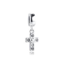 CKK Sparkling Cross Charms 925 Original Fit Pandora Bracelets Sterling Silver Charm Beads for Jewelry Making Women 2024 - buy cheap