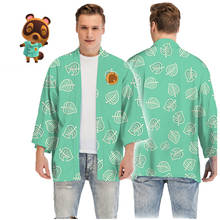 Disfraces de Cosplay de Animal Crossing para hombre y mujer, camiseta Haori verde, Kimono de Anime, chaquetas, Tops, disfraz de Halloween CS222 2024 - compra barato