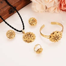 Bangrui-Colgante grande de 24k para novia, collar, brazalete, pendiente, anillo, conjunto de África, Mongolia, Habesha, Etiopia, regalos de fiesta 2024 - compra barato