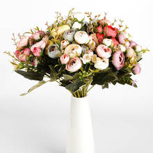 1 букет искусственных цветов дешевые поддельные растения маленькие Чайные розы свадебные декоративные цветы вазы для украшения дома аксессуары 2024 - купить недорого
