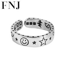 FNJ Smile Rings 925 Silver Adjustable Size Open Popular S925 Solid Silver Ring for Women Jewelry Fine 2024 - buy cheap