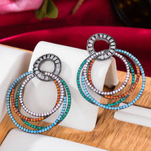 Trendy Romantic BOHO Round Pendant Earrings for Women Bridal Wedding Party Jewelry Bohemia Style Top Quality Accessories 2024 - buy cheap