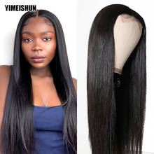 Straight Wig With Closure 180% 4x4 Closure Wig Human Hair Wigs t Part Lace Wig Human Hair Straight Peruvian Hair Wigs Yimeishun 2024 - buy cheap