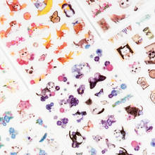 6sheets/pack kawaii cat stickers lovely stationery diy scrapbooking journal cute adhesive stickers  decorative stickers 2024 - buy cheap