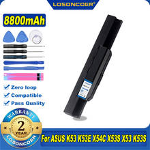100% Original LOSONCOER 8800mAh Laptop Battery Pack A32-K53 A41-K53 for ASUS K53 K53E X54C X53S X53 K53S X53E A42-K53 X43E X43E 2024 - buy cheap