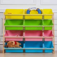 Estante de almacenamiento de juguetes de madera maciza para niños, caja de almacenamiento de guardería para bebés, clasificación multicapa, acabado de gabinete 2024 - compra barato