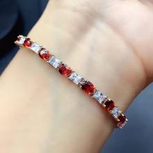 CoLife Jewelryt Fashion Silver Gemstone Bracelet for Wedding 7 Pieces Natural Wine Red Garnet Bracelet 925 Silver Garnet Jewelry 2024 - buy cheap