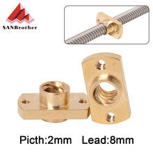 T8 lead screw nut Pitch 2mm Lead 8mm Brass T8x8mm Flange Lead Screw Nut for CNC Parts Ender 3 CR10 3D Printer Accessories 2024 - buy cheap