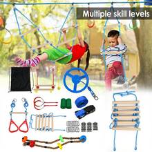 Children Ninja Warrior Obstacle Course Kit Monkey Bars Climbing Rope Hanging Obstacle Training Equipment For Backyard Outdoors 2024 - buy cheap