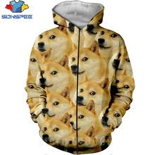 Autumn Winter Jacket Space Galaxy hoody 3D Print Animal Doge Zip hoodie Harajuku Anime Dog Hoodie Shiba Inu Sweatshirt Pullovers 2024 - buy cheap