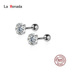 La Monada Stud Brincos de Prata Para As Mulheres 925 Minimalista Elegante Mulheres Brincos Do Parafuso Prisioneiro de Jóias Brincos de Prata 925 Prata Fina 2024 - compre barato