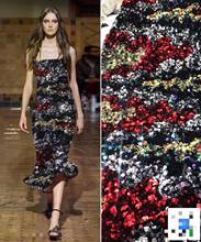 Современный дизайн, кружевная ткань телесного цвета с кружевной сеткой, африканская кружевная вышивка бисером, тюль, кружевная ткань для вечернего платья 2024 - купить недорого
