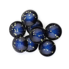 Xinyao 20pcs 10pcs 14mm 18mm 20mm 25mm Constellation Starry Sky Pattern Mixed Blue Glass Round Cabochon for DIY Jewelry Finding 2024 - buy cheap