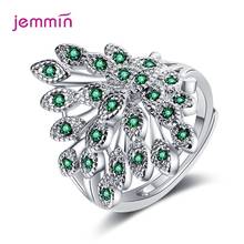 Creative Peacock Rings Antique Silver Full Zircon Rings For Women 925 Sterling Silver Fine Jewelry Christmas Gifts 2024 - buy cheap